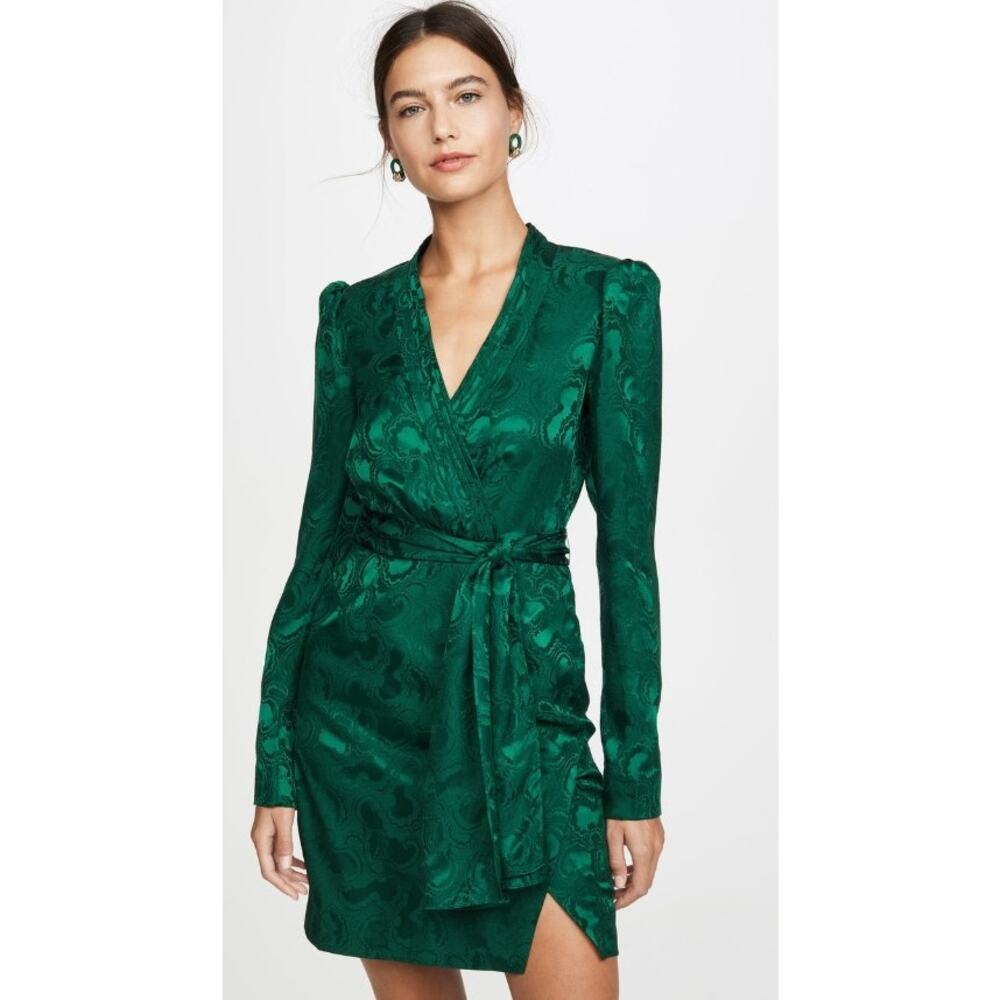 SALONI Green Wrap Dress